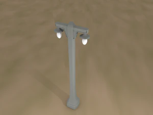 Vintage lamppost double 001 3D Model