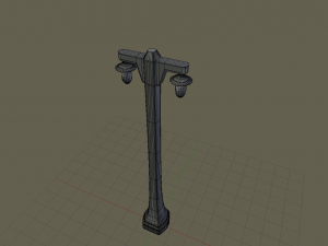 Vintage lamppost double 001 3D 模型