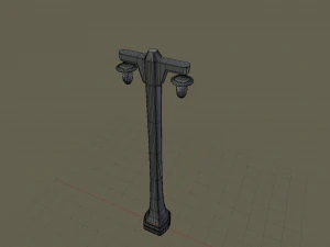 Vintage lamppost double 001 3D Model