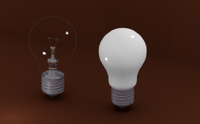 Transparent and white bulb 001 3D मॉडल .c4d .max .obj .3ds .fbx .stl .blend 