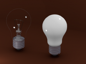 Transparent and white bulb 001 3D Model