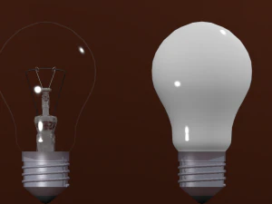 Transparent and white bulb 001 3D Model