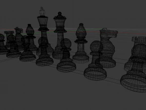 Chess set 001 3D Model