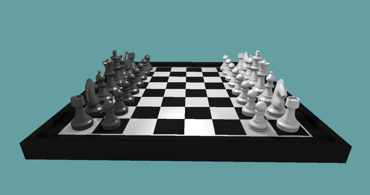 Chess set 002 3D Model .c4d .max .obj .3ds .fbx .stl .blend 