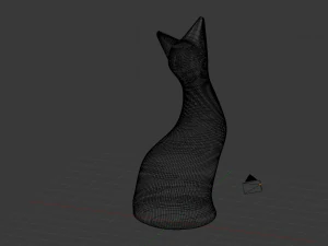 Cat Sculpture 001 3D Print Model