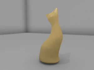 Cat Sculpture 001 3D Print Model