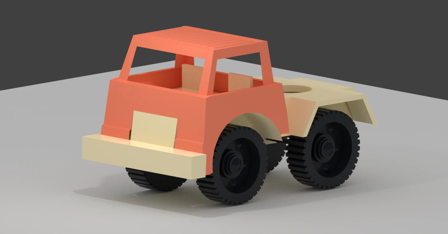 Toy truck 001 3D Print Model .c4d .max .obj .3ds .fbx .stl .blend