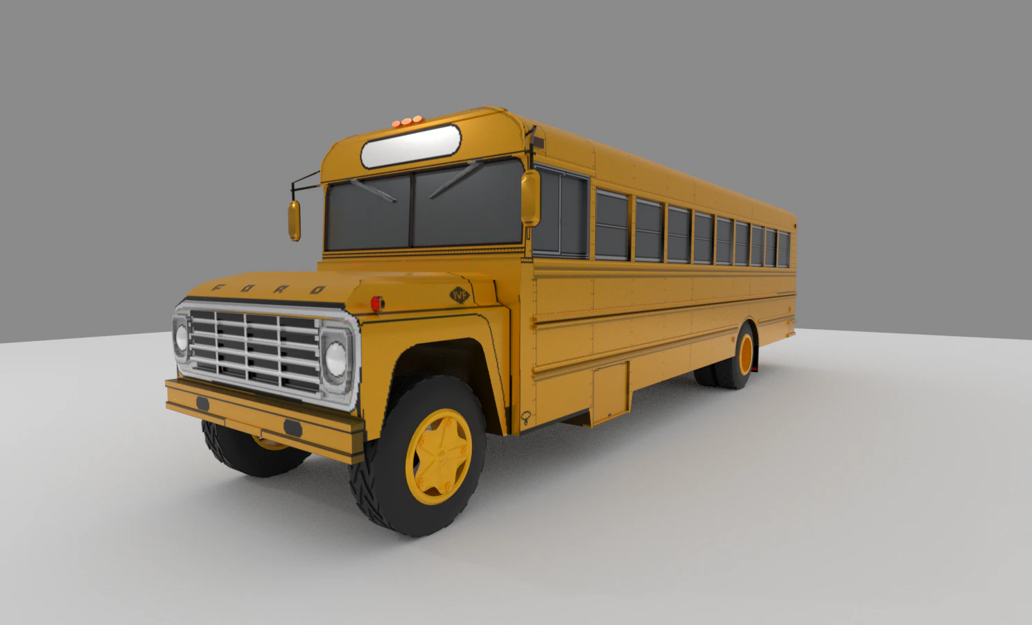 Vintage Bus 001 3D Model .c4d .max .obj .3ds .fbx .stl .blend 