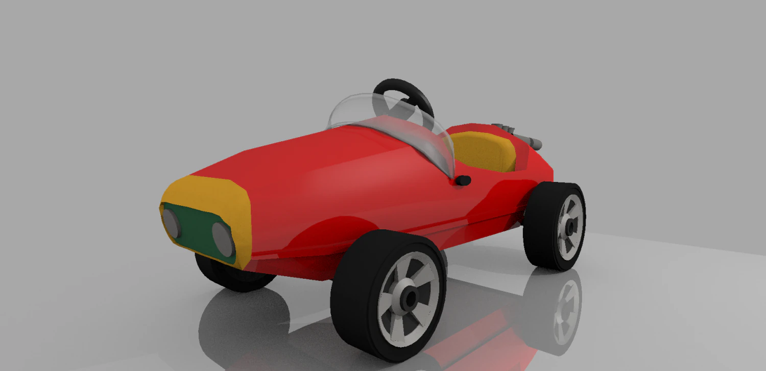 Pedal Kart 001 3D Model .c4d .max .obj .3ds .fbx .stl .blend