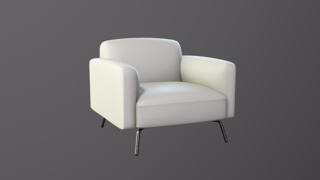 Single Sofa Modelo 3D .c4d .max .obj .3ds .fbx .stl .blend 