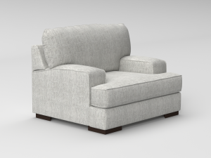 Singel Sofa With Wood Legs 3D-Modell