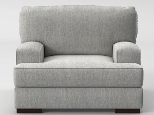 Singel Sofa With Wood Legs 3D Model