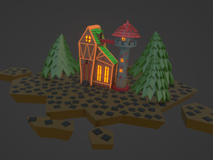 House on the flying islands Modelo 3D