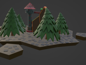 House on the flying islands 3D Model