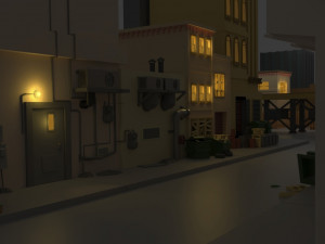 Night city street 3D 模型
