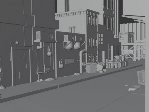 Night city street 3D Model