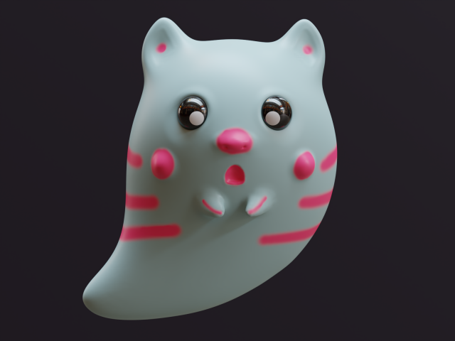 Kitty ghost Model 3D .c4d .max .obj .3ds .fbx .stl .blend 
