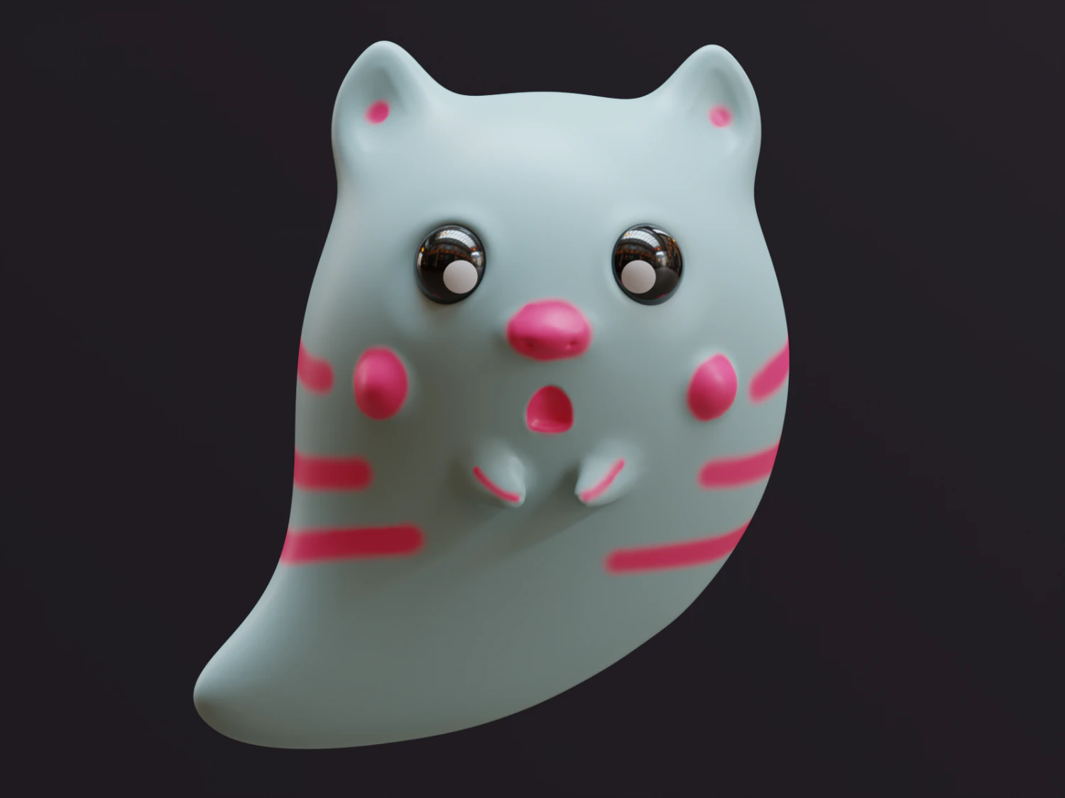 Kitty ghost 3D Model .c4d .max .obj .3ds .fbx .stl .blend 