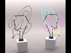 ROCKETSHIP NEON 3D Model