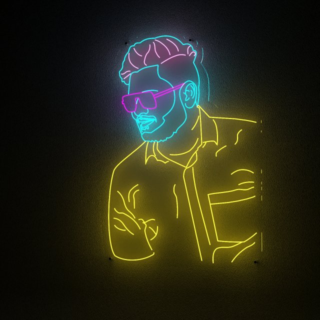 MAN NEON LIGHT Model 3D .c4d .max .obj .3ds .fbx .stl .blend 