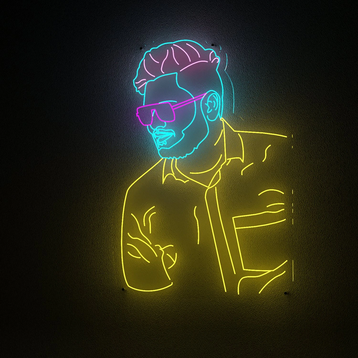 MAN NEON LIGHT 3D Model .c4d .max .obj .3ds .fbx .stl .blend 