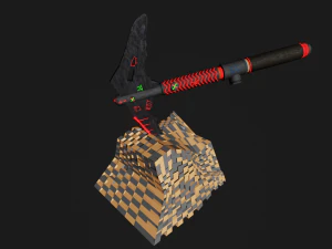 Low poly ice axe 3D Model