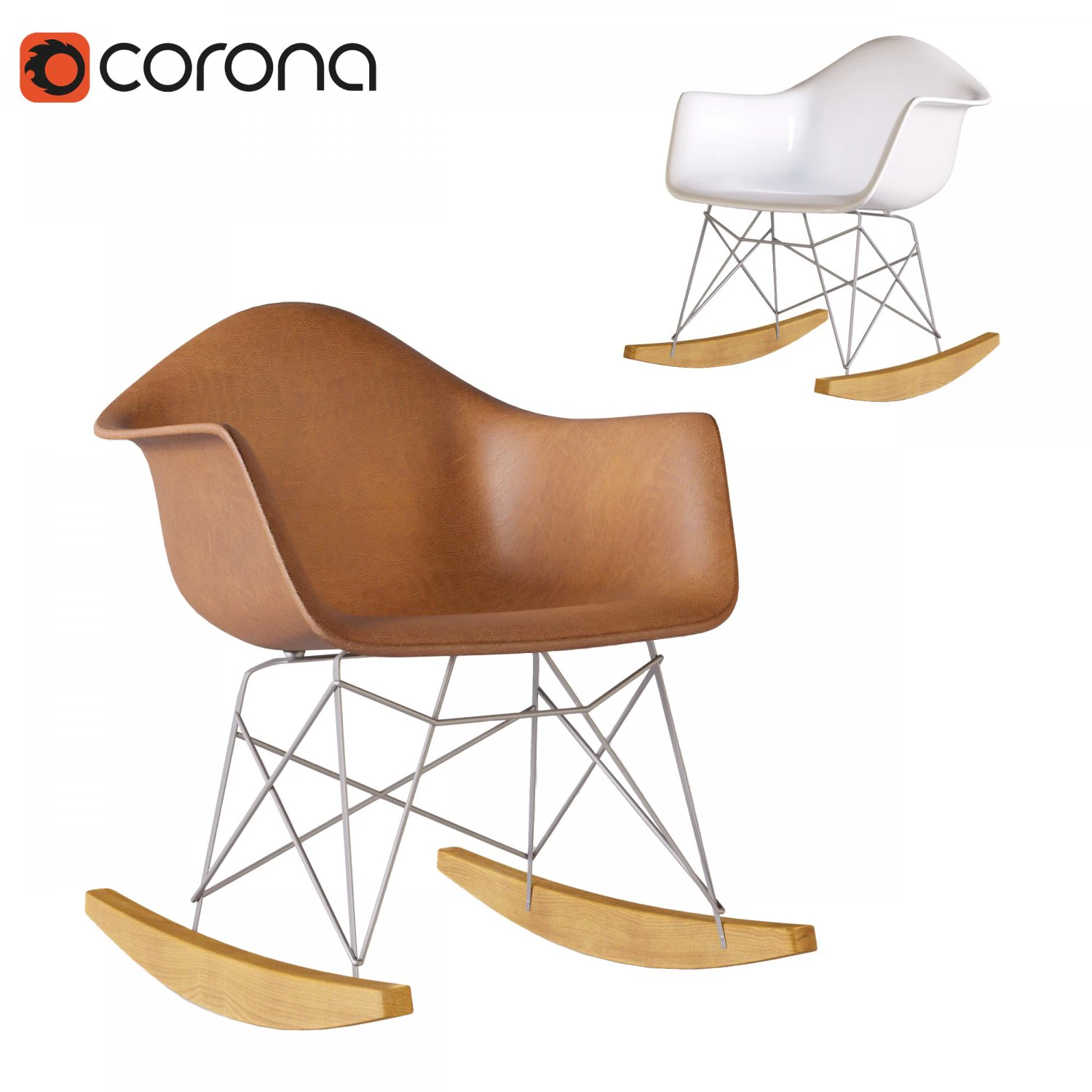 Rocking chair 3D Model .c4d .max .obj .3ds .fbx .stl .blend 