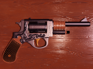 Revolver Lowpoly Highpoly model 3D मॉडल