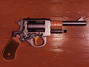 Revolver Lowpoly Highpoly model 3D Model