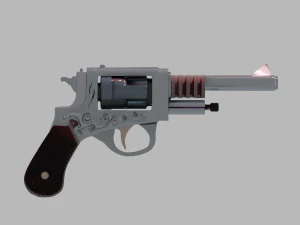 Revolver Lowpoly Highpoly model 3D Model