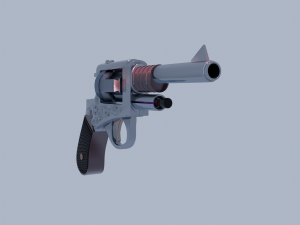 Revolver Lowpoly Highpoly model 3D मॉडल