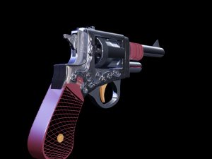 Revolver Lowpoly Highpoly model 3D मॉडल