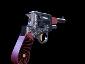 Revolver Lowpoly Highpoly model 3D Model