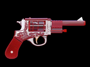 Revolver Lowpoly Highpoly model 3D Model