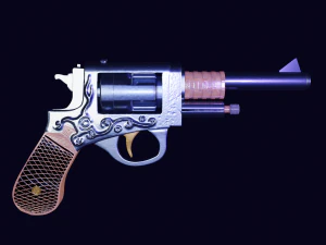 Revolver Lowpoly Highpoly model 3D Model
