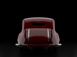 1930-50s Antique game-ready rigged drivable car with interiors Low-poly Modello 3D