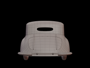 1930-50s Antique game-ready rigged drivable car with interiors Low-poly Modello 3D