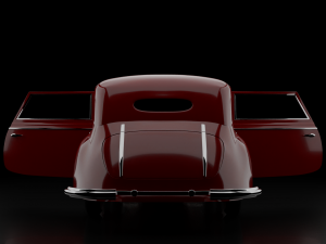 1930-50s Antique game-ready rigged drivable car with interiors Low-poly Modello 3D
