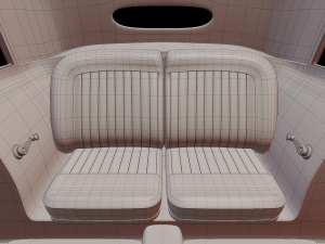 1930-50s Antique game-ready rigged drivable car with interiors Low-poly Modello 3D