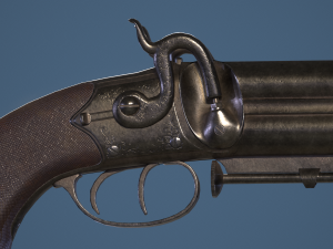 Howdah Hollis pistol 3D मॉडल
