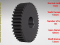 Cylindrical gear - paired - z40 m1 D42 d12 3D Print Models