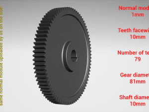 Engranaje cil&iacute;ndrico - emparejado - z79 m1 D81 d10 Modelo de impresión 3D