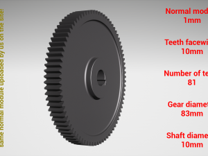 Cylindrical gear - paired - z81 m1 D83 d10 Modelo de impresión 3D