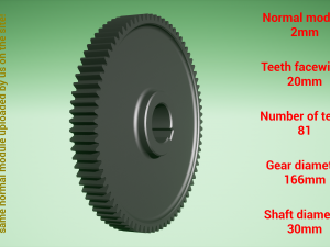 Cylindrical gear - paired - z81 m2 D166 d30 3D-printmodel