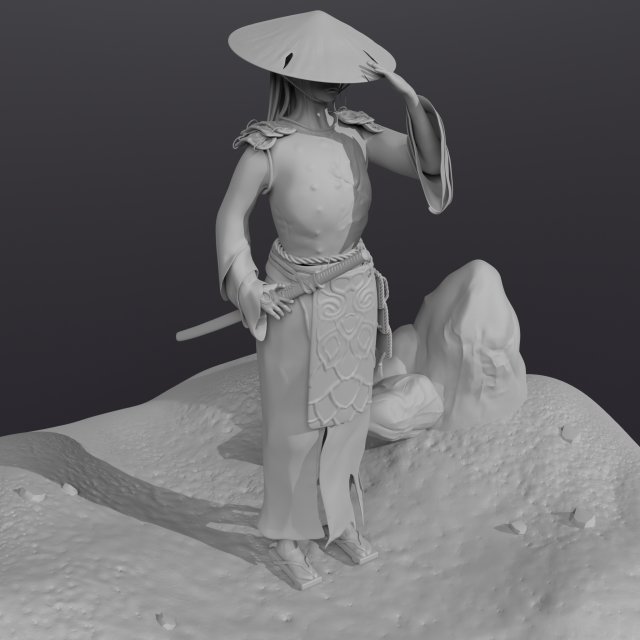 The Last Samurai 3D Model .c4d .max .obj .3ds .fbx .stl .blend 