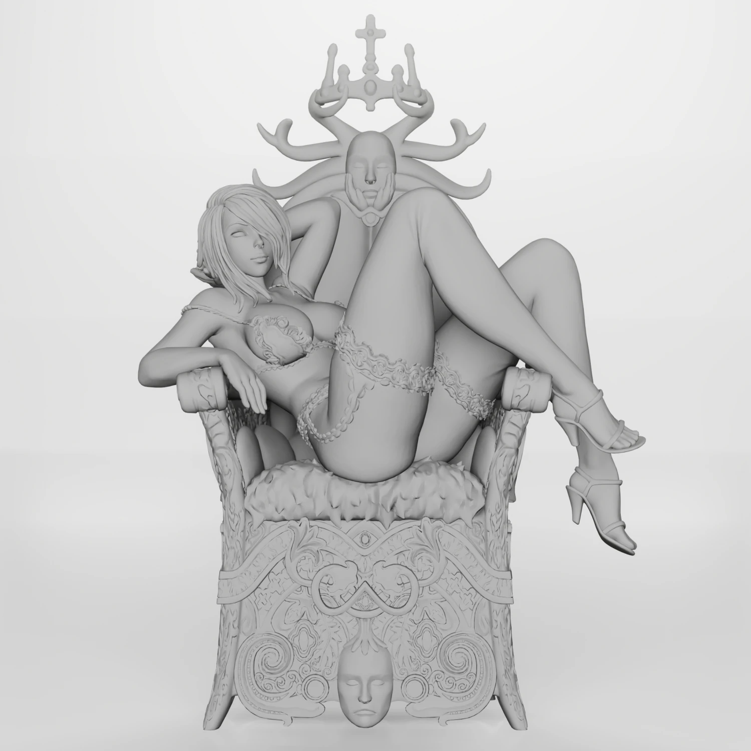 Mistress on the throne 3d printable 3D Print Model .c4d .max .obj .3ds .fbx .stl .blend