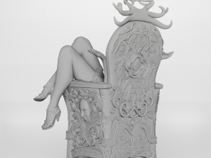 Mistress on the throne 3d printable Modèles 3D en vedette