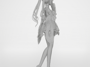 Keqing - genshin impact fanart Modèles 3D en vedette