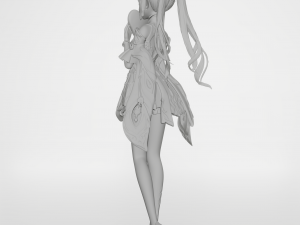 Keqing - genshin impact fanart Modèles 3D en vedette