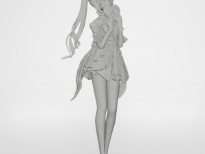 Keqing - genshin impact fanart Modèles 3D en vedette
